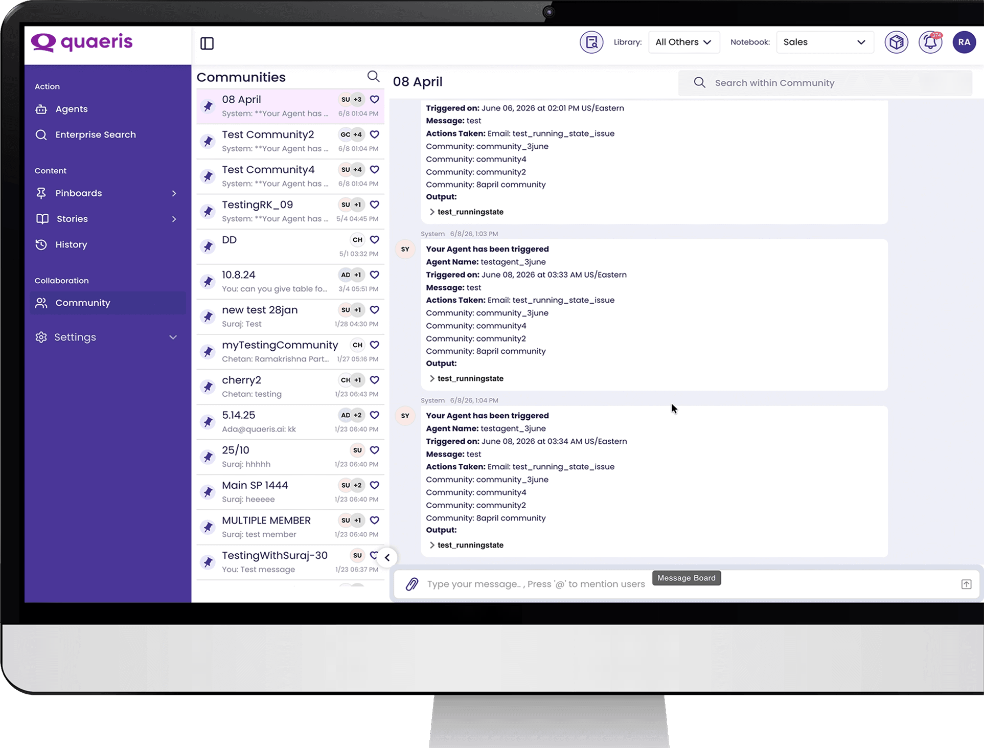 Quaeris community feed sharing queries and answers with source and lineage attached